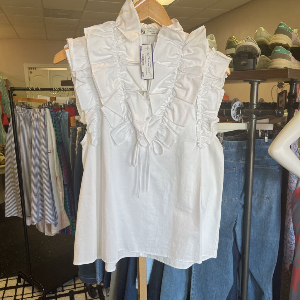 Zara - Ruffle Top - White