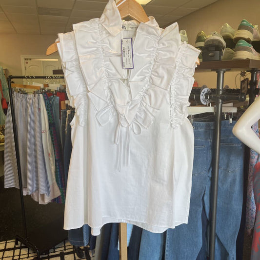 Zara - Ruffle Top - White