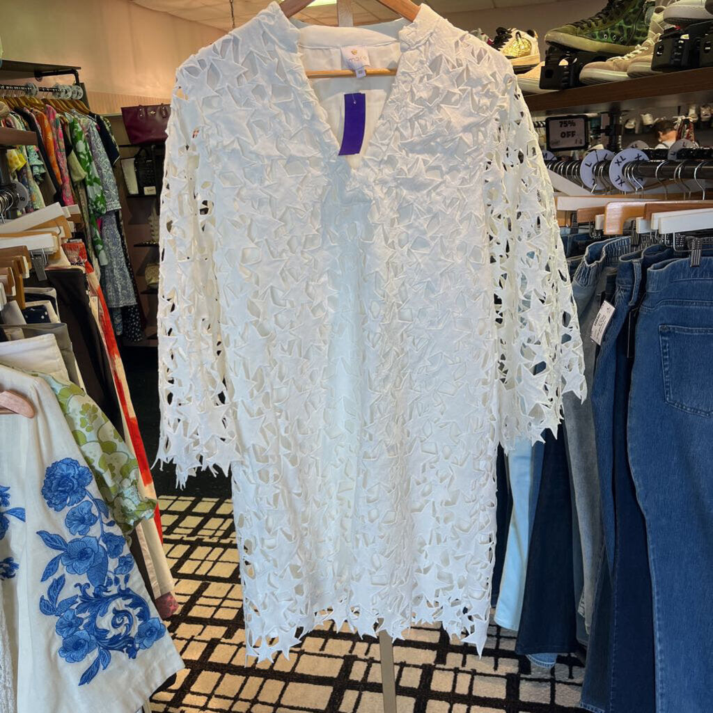 J.Marie - Courtlyn White Star Lace Dress