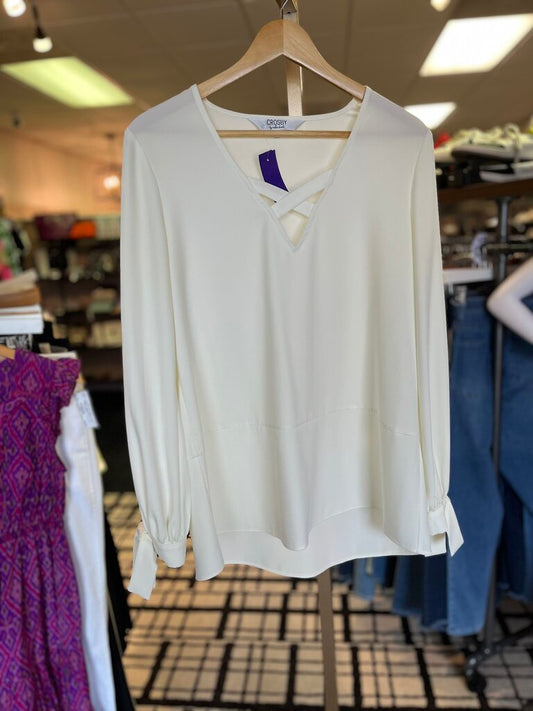 Crosby - Criss Cross Blouse in White