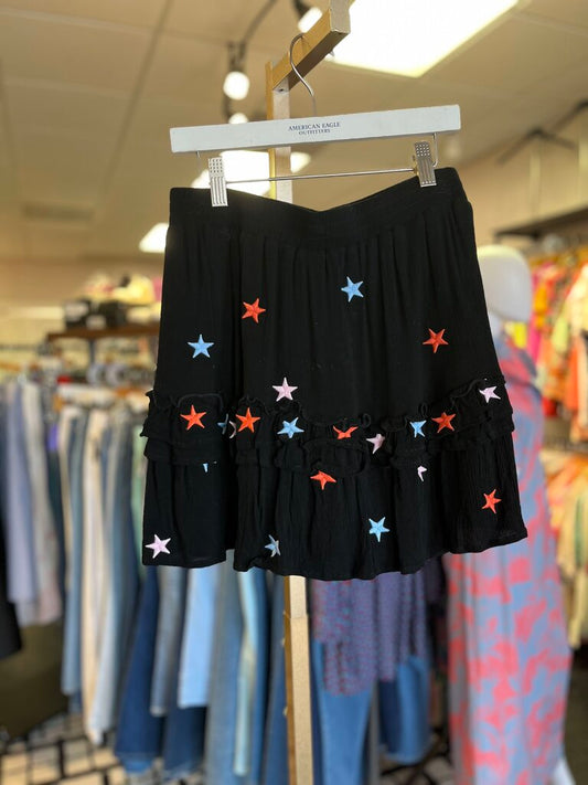 The Impeccable Pig - Star Print Skort in Black