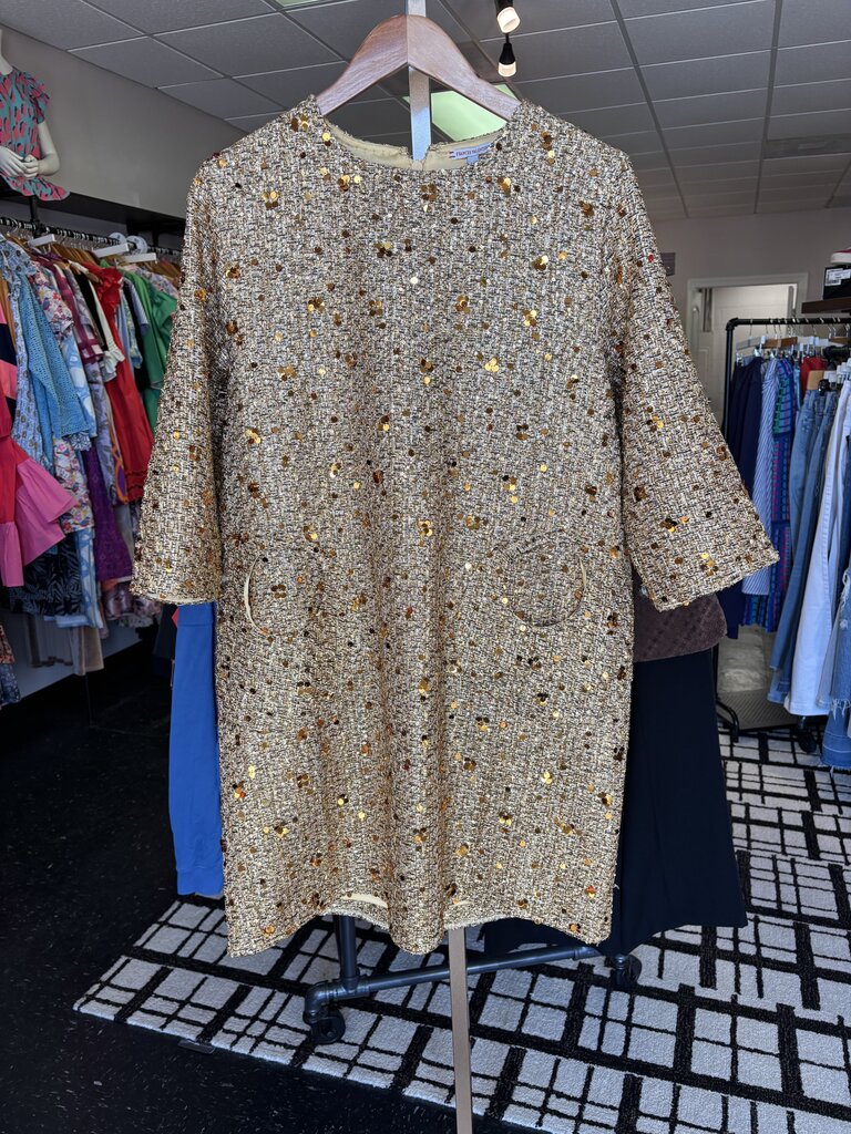Frances Valentine - NWT - Gold Sequin Mod Dress