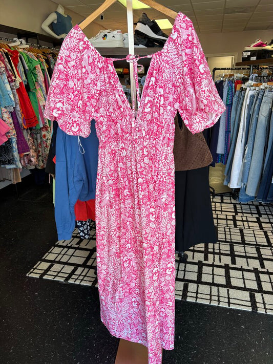 J. Crew Collection - Open-Back Maxi Dress in Pink Mermaid Floral