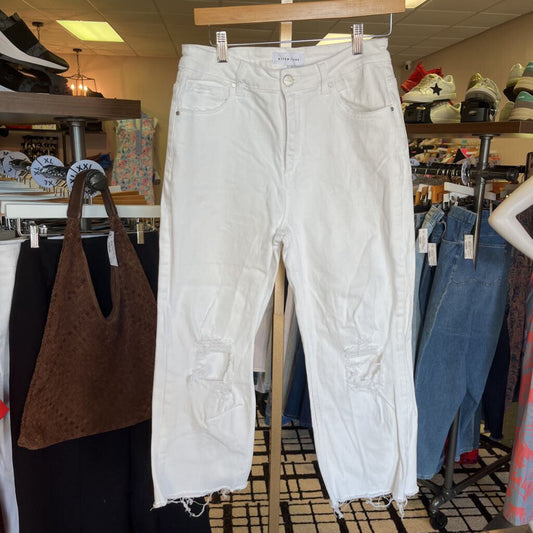Risen Jeans - Distressed White Denim