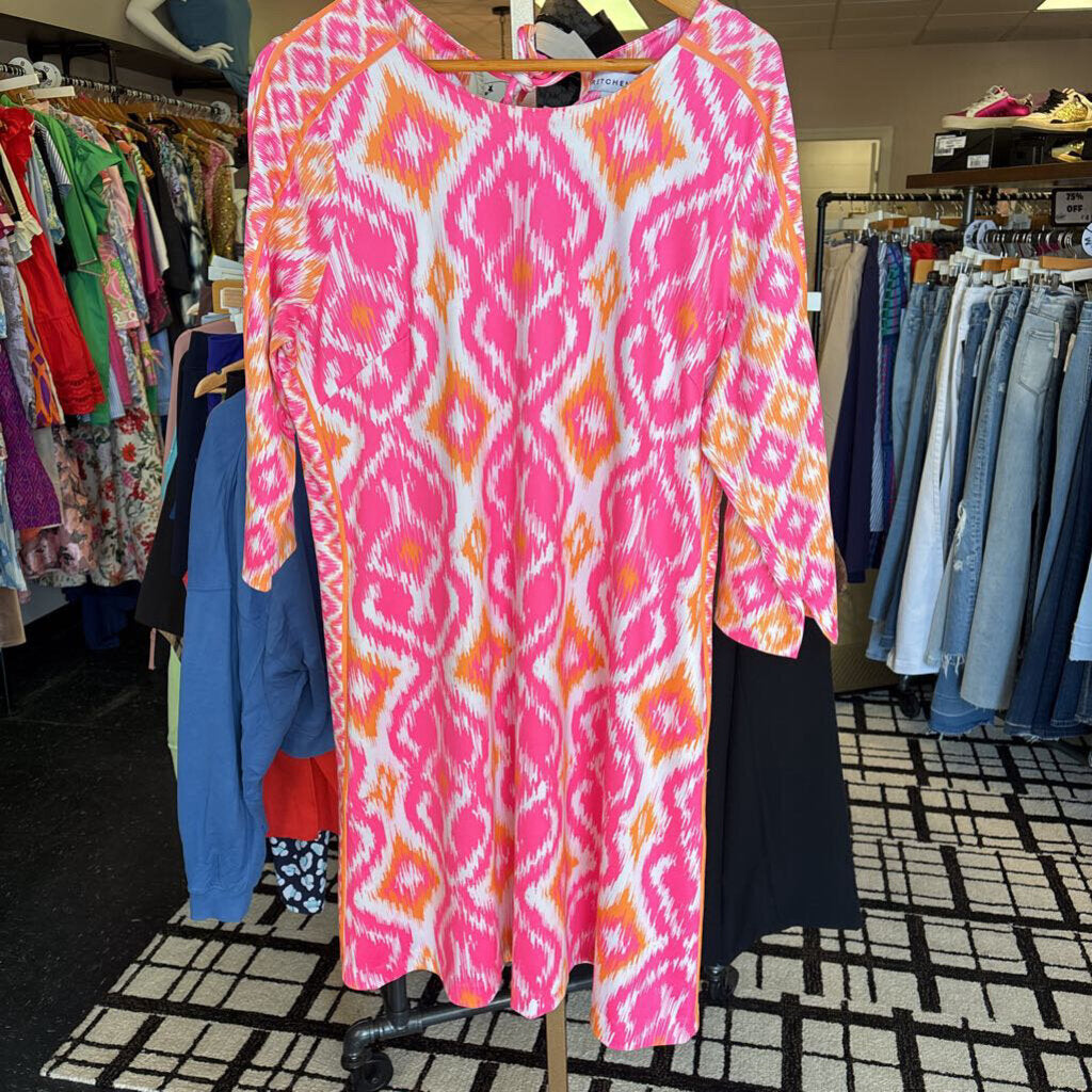 Gretchen Scott - Jersey Dress - Pink/Orange IKAT