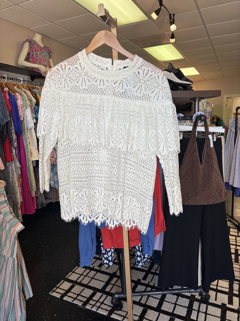 VTG Rebecca Elliot - Lace Layering Blouse - White