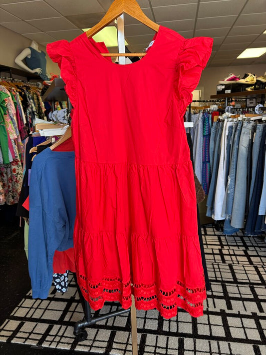 English Factory NWT Tiered Flutter Sleeve Dress