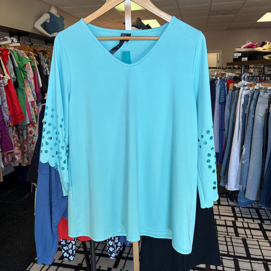 Ellumination Nicki Parker - Laser Cut Out Top - Blue