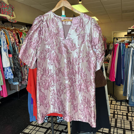 Karlie - Tiered Dress in Pink Snakeskin Print