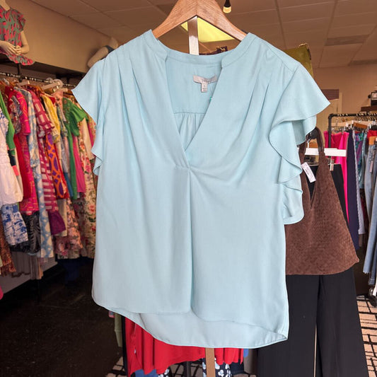 Joie - Flutter Sleeve Blouse - Blue