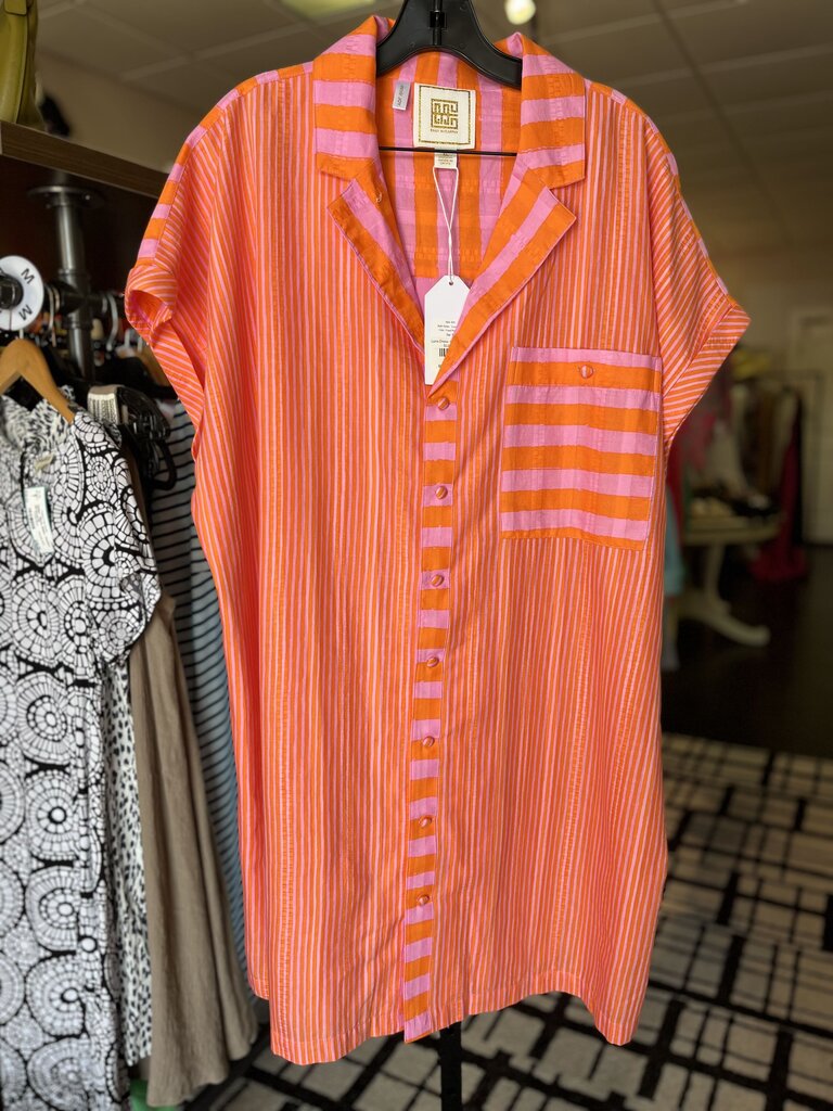 Emily McCarthy NWT Luna Dress in Coral Stripes
