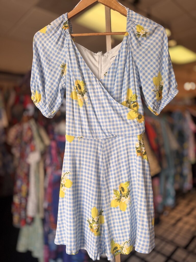 Sugarlips - Lemon Gingham Romper