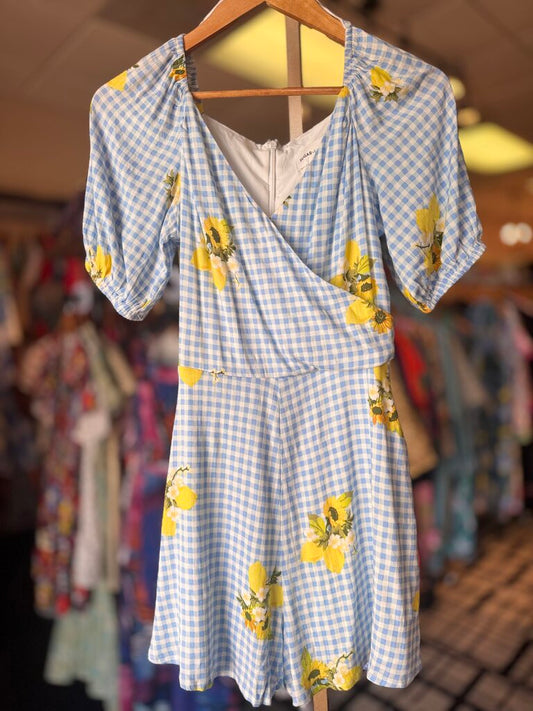 Sugarlips - Lemon Gingham Romper