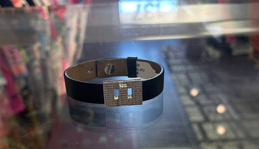Swarovski- Leather Bracelet- Black