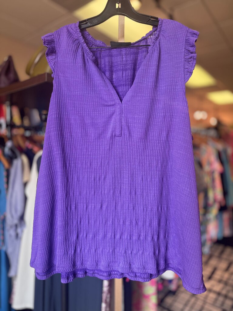 Lane Bryant - Ruffle Top SS Purple