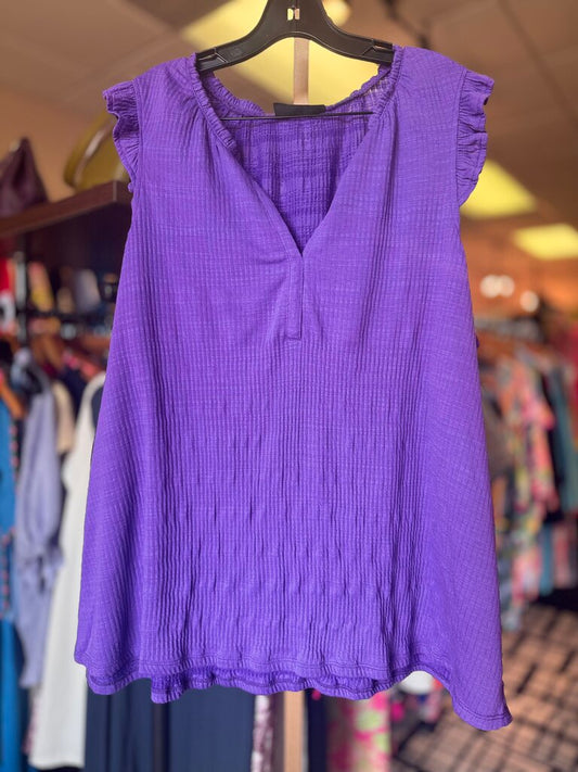 Lane Bryant - Ruffle Top SS Purple