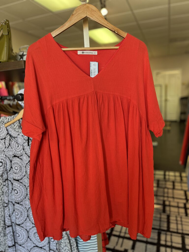 The Impeccable Pig - Cotton Gauze Mini Dress - Red