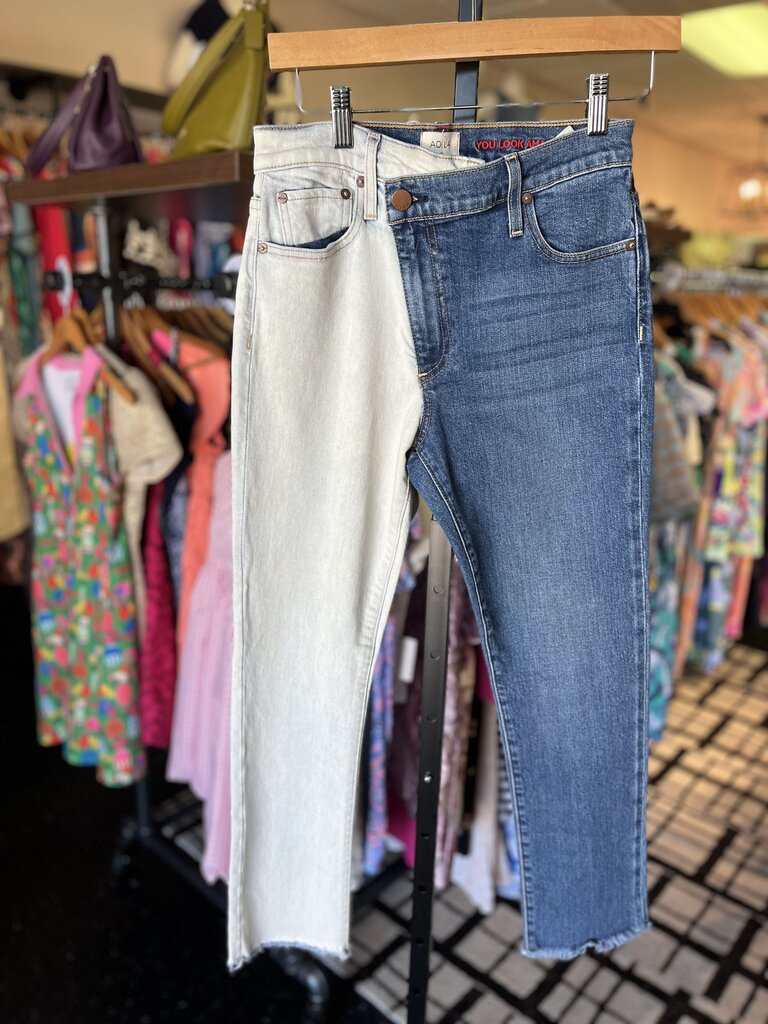 AO.LA - Two Tone Boyfriend High Rise Jeans