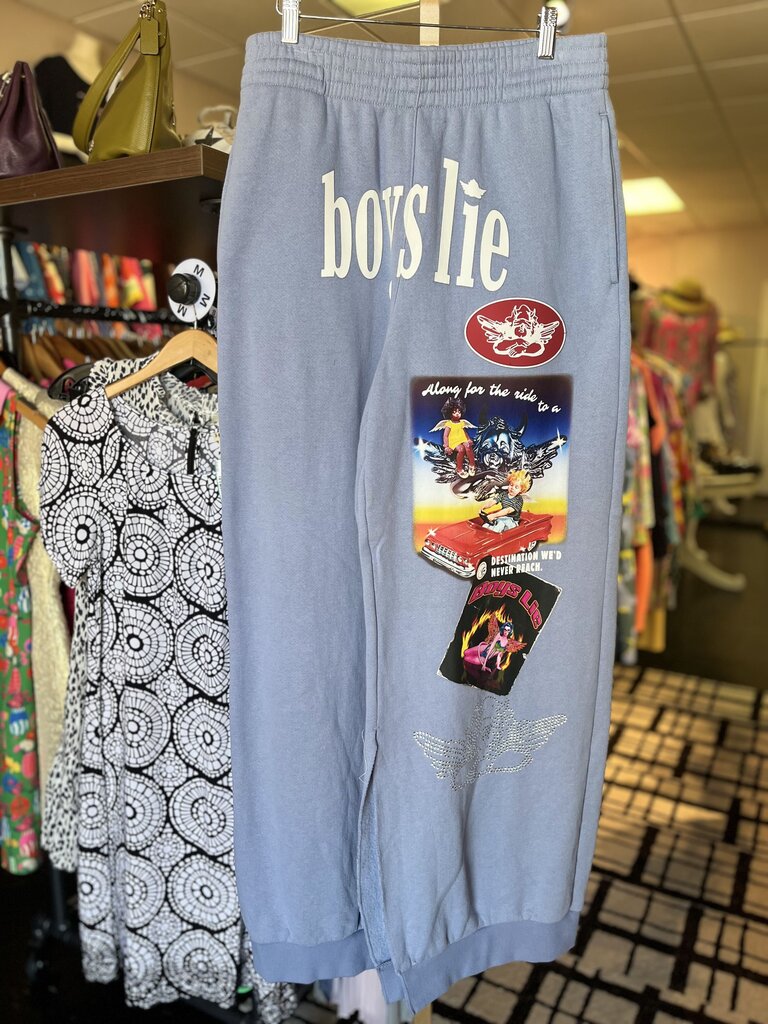 Boys Lie - Graphic Sweatpants - Blue