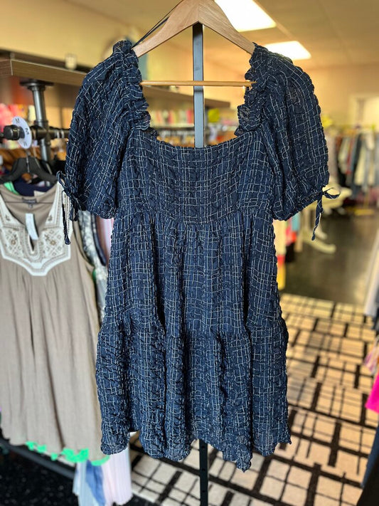 English Factory - Puff Sleeve Dress - Navy