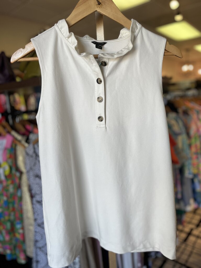 Ann Taylor - Sleeveless Top w. Ruffle Neck