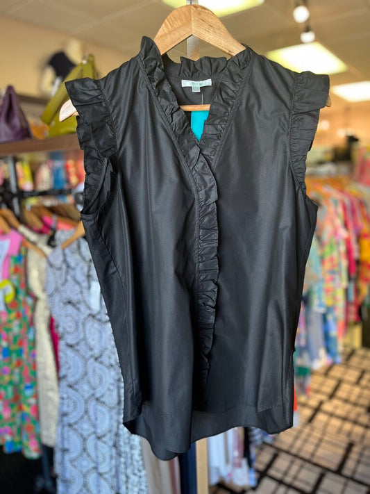 Jade Melody Tam - Ruffle Top SS - Black