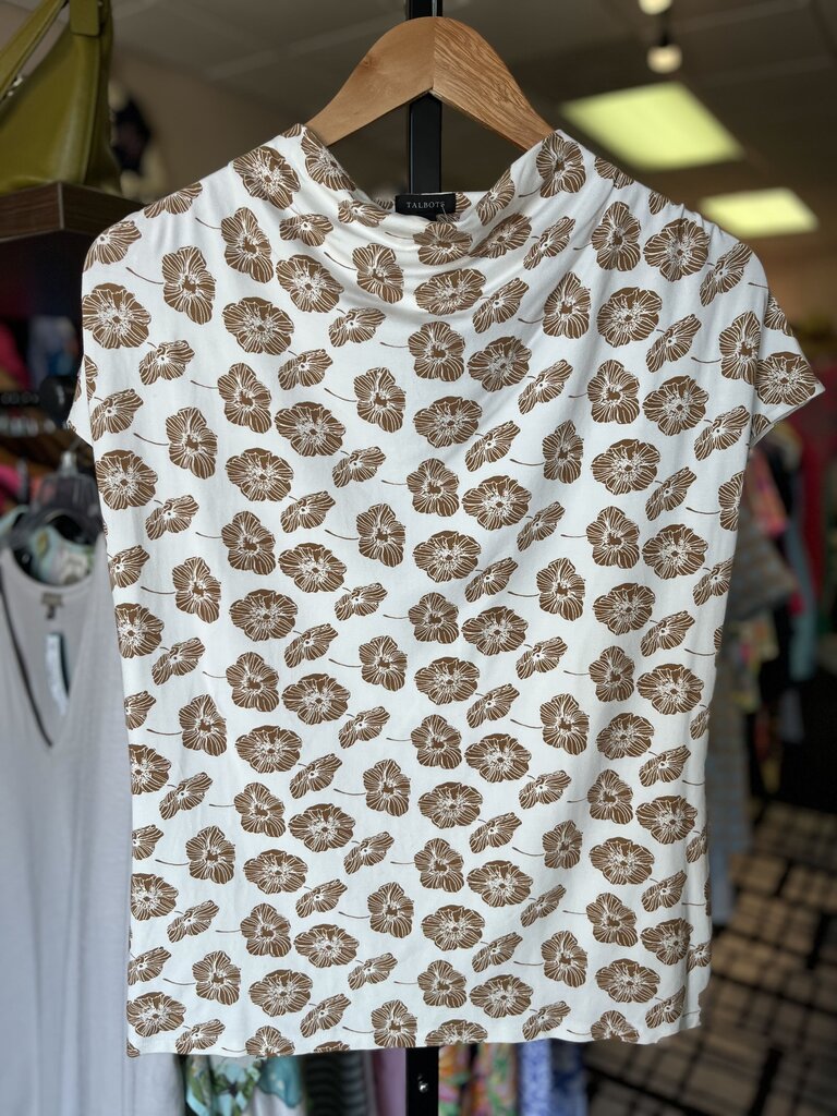 Talbots - SS Floral Top w. Mockneck