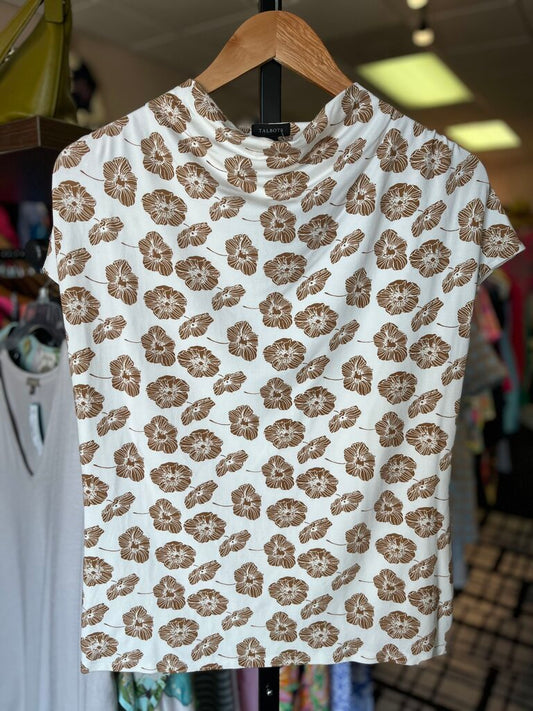 Talbots - SS Floral Top w. Mockneck