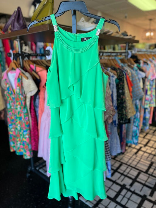 SL Fashions - Tiered Halter Dress - Green