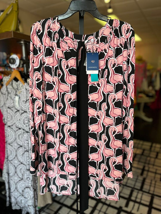 Crown & Ivy - NWT Flamingo Print Top