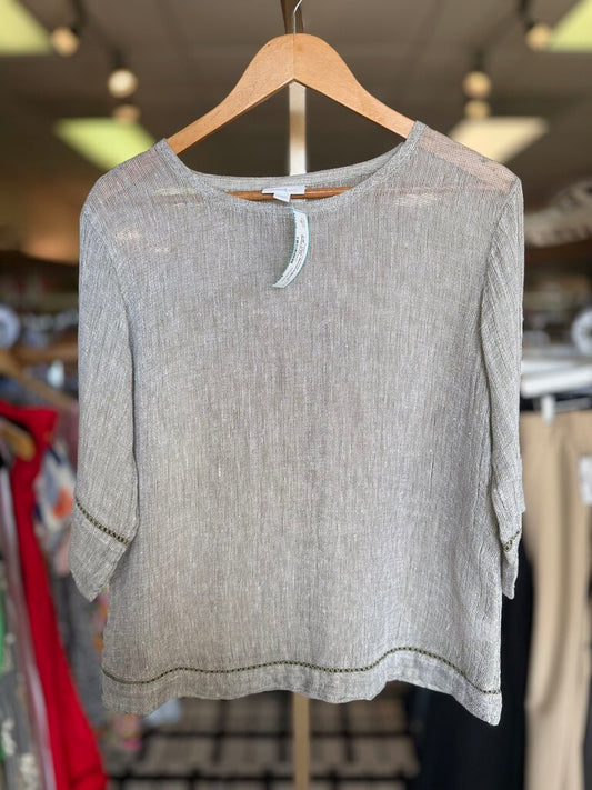 J.Jill - Linen Woven Pullover - Natural