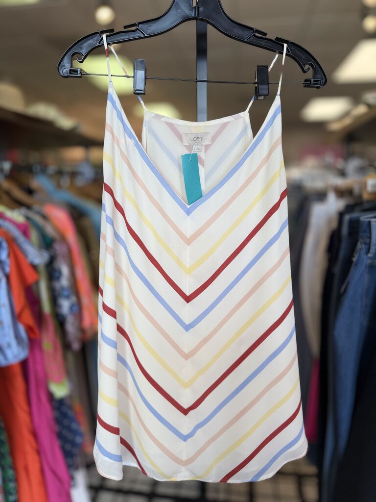 LOFT - Striped Tank in Cream