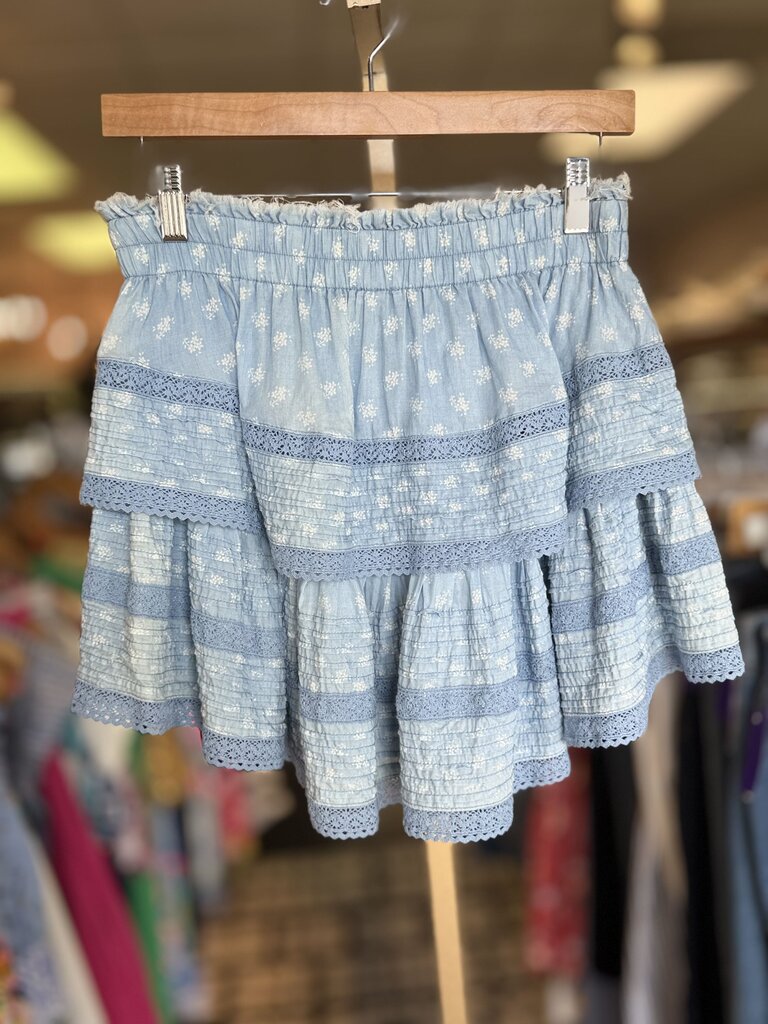 Aerie - Tiered Ruffle Skirt - Blue
