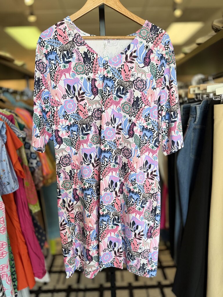 Lulu B - Elbow Dress in Animal Print