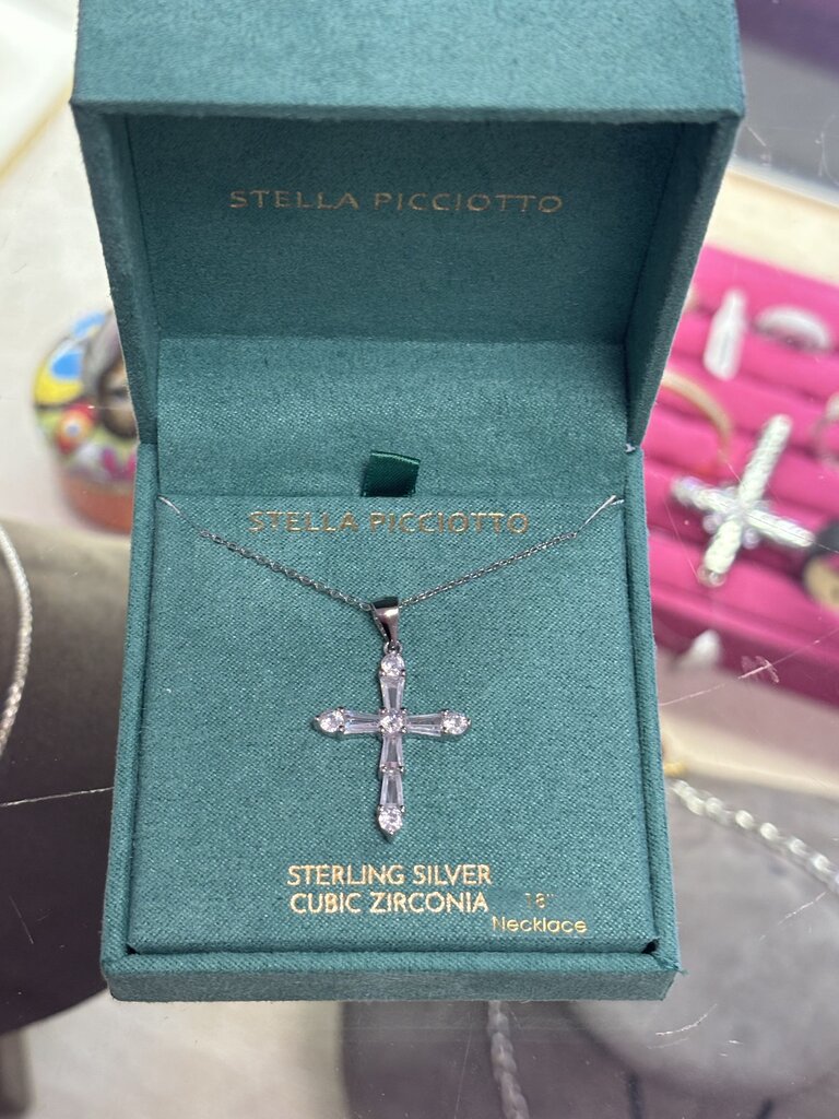 NIB Sterling Silver Cross Necklace