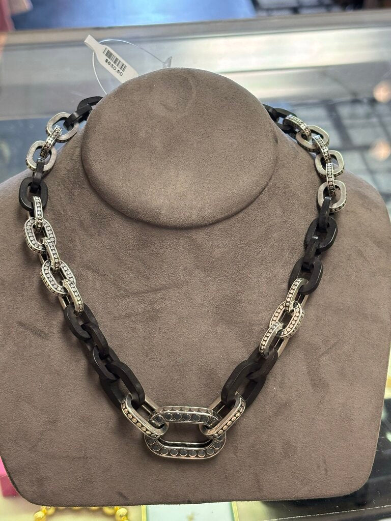 John Hardy- Dot Wood Link Necklace