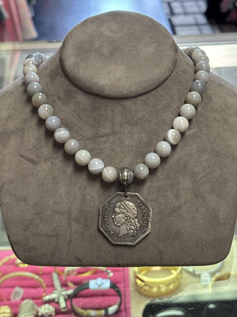 Coin and Beaded Necklace
