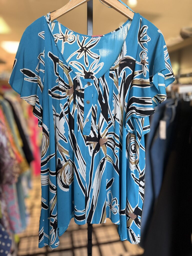 Ali Ro - SS Flutter Sleeve Silk Top