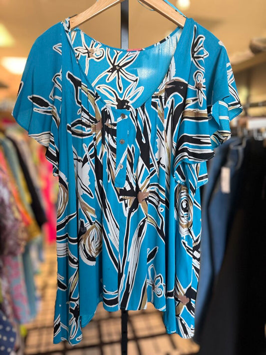 Ali Ro - SS Flutter Sleeve Silk Top