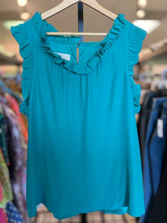 Britt Ryan - Ruffle Trim Sleeveless Blouse
