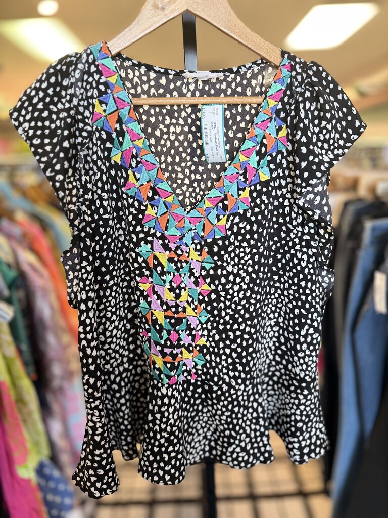 THML - Abstract Print Top - Black