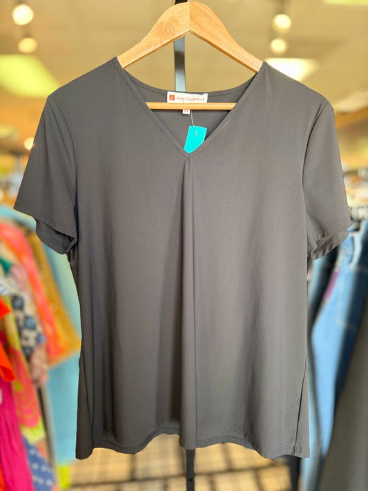 Jude Connally - Solid V-Neck Tee - Black
