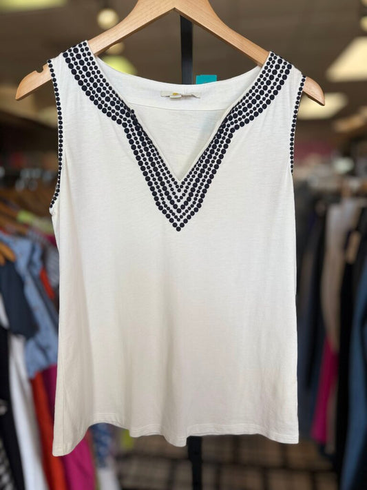 Boden - V-Neck Tank Top - White