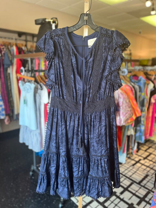 Kate Spade x Madison Ave. - Navy Embroidered Dress