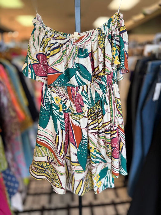 Promesa - Tropical Print Strapless Romper
