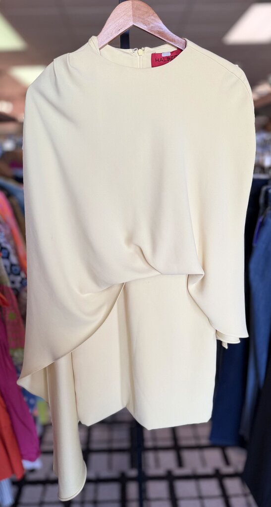Halston -Laure Crepe Mini Dress in Yellow