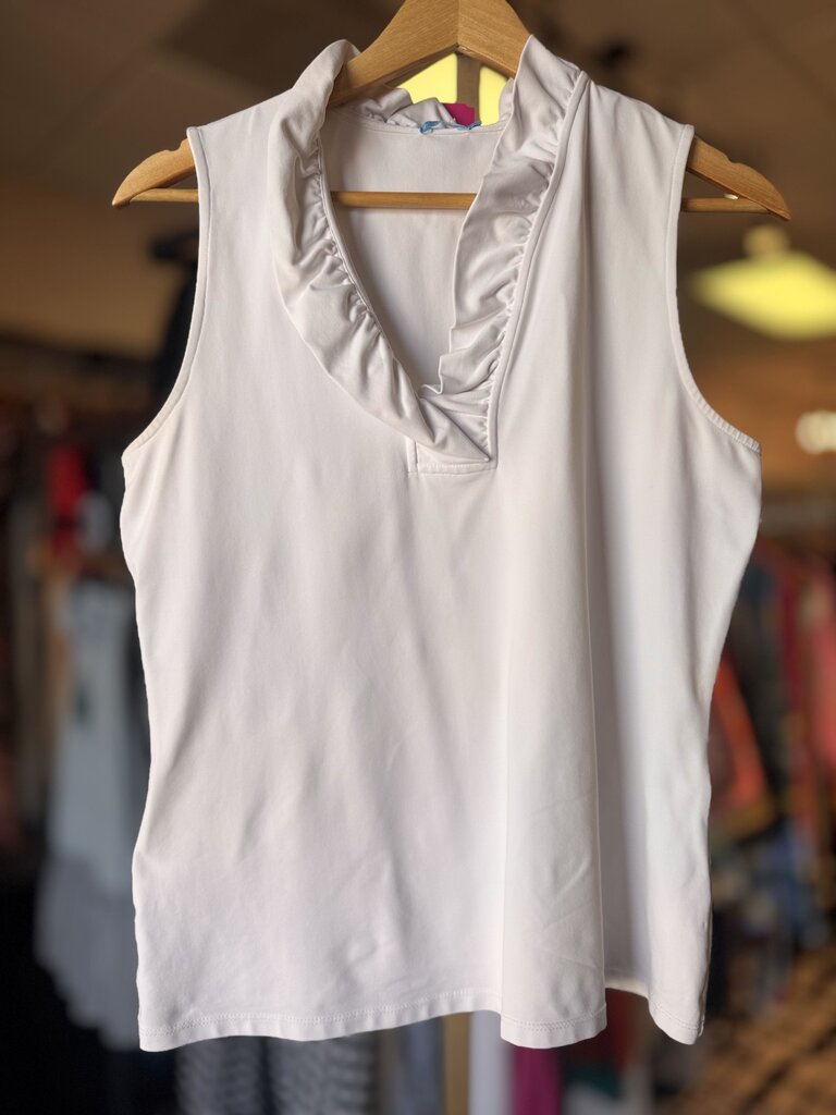 J. McLaughlin - Active Ruffle Top - White