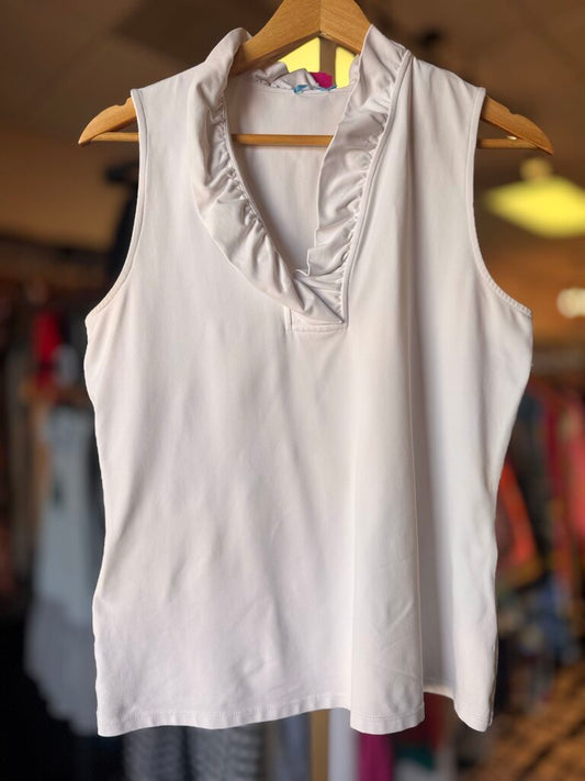 J. McLaughlin - Active Ruffle Top - White