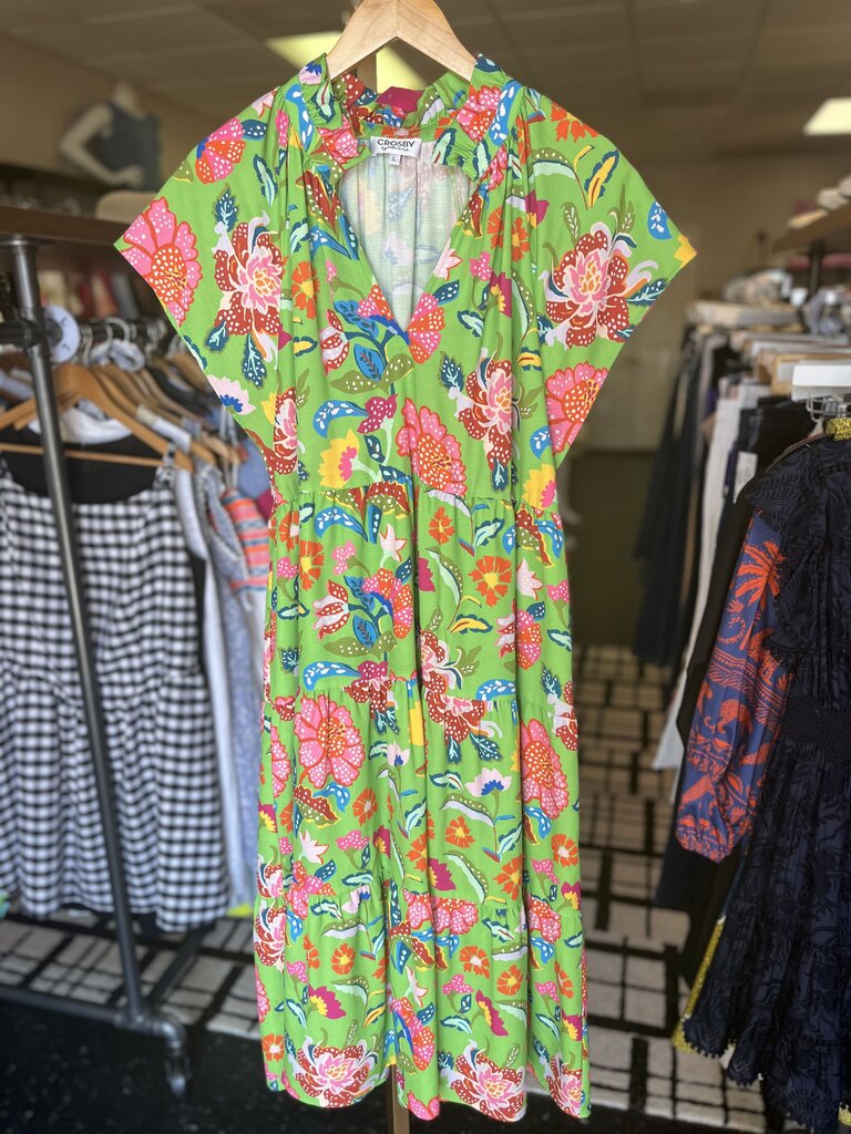 Crosby - Kemble Dress in Floral Print - Green