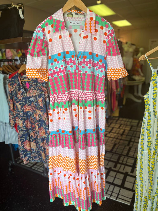 Dizzie Lizzie - Mrs Maisel Dress in Bright Dot Print